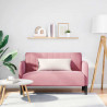 Sofa dwuosobowa różowa 109 cm aksamitna