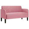 Sofa dwuosobowa różowa 109 cm aksamitna