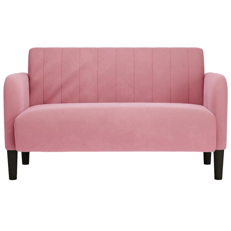 Sofa dwuosobowa różowa 109 cm aksamitna