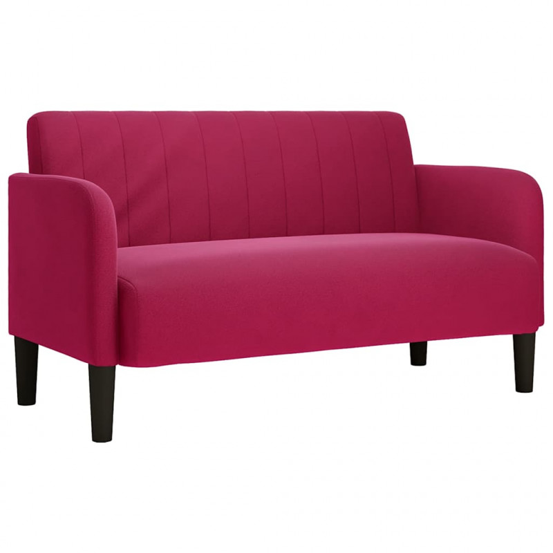 Sofa dwuosobowa wino czerwone 109 cm aksamit