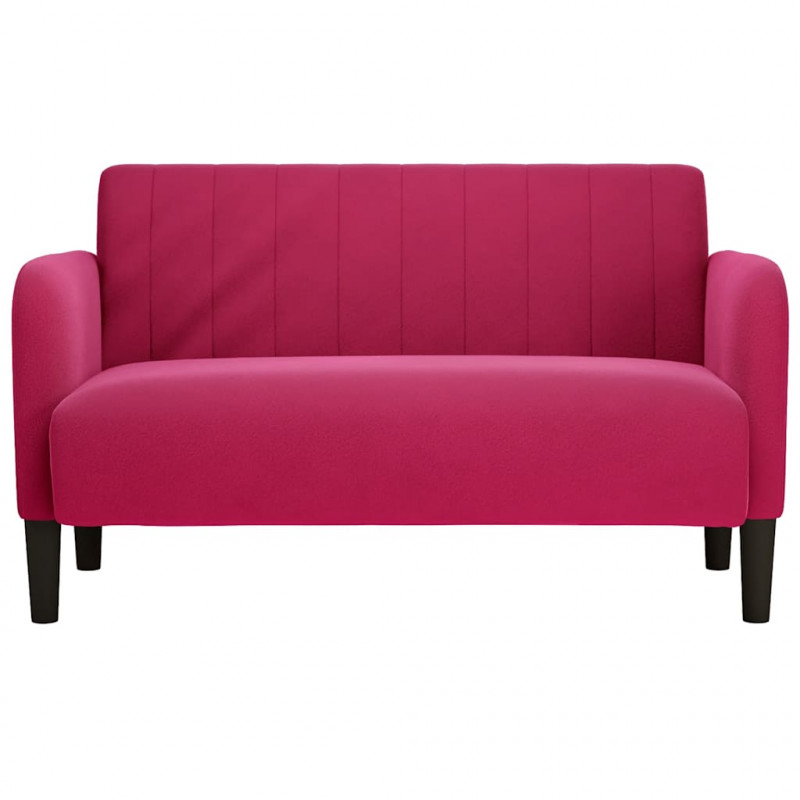 Sofa dwuosobowa wino czerwone 109 cm aksamit
