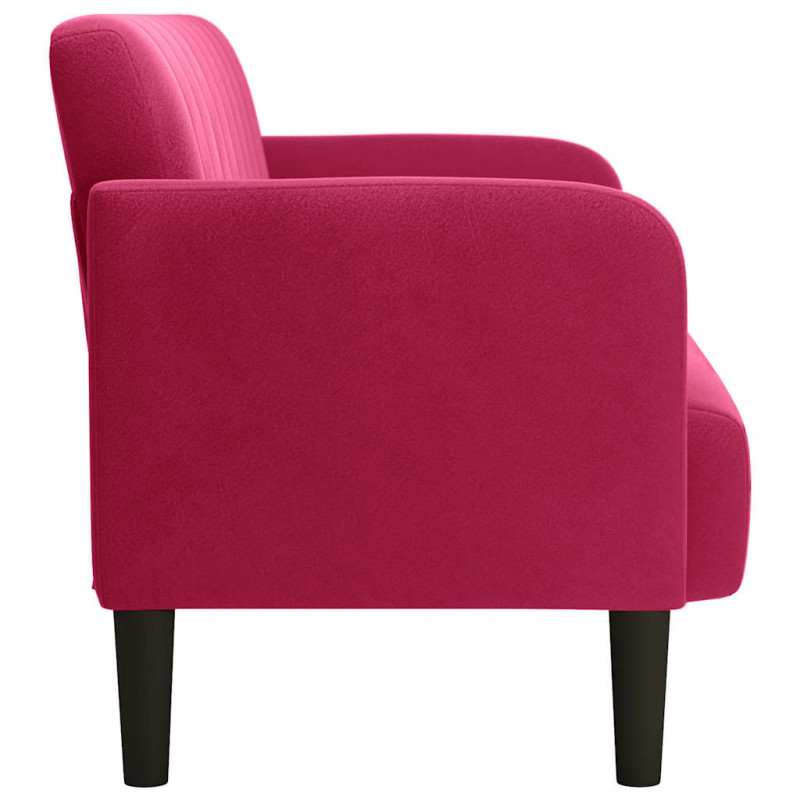 Sofa dwuosobowa wino czerwone 109 cm aksamit