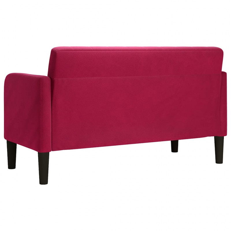 Sofa dwuosobowa wino czerwone 109 cm aksamit
