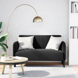 Sofa dwuosobowa czarna 109 cm aksamitna