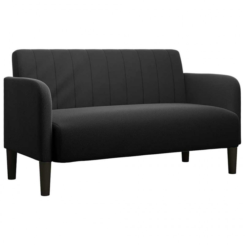 Sofa dwuosobowa czarna 109 cm aksamitna