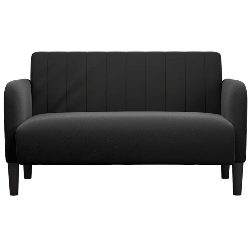 Sofa dwuosobowa czarna 109 cm aksamitna