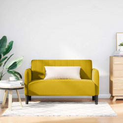 Sofa dwuosobowa żółta 109 cm aksamitna