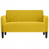 Sofa dwuosobowa żółta 109 cm aksamitna