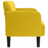 Sofa dwuosobowa żółta 109 cm aksamitna