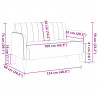 Sofa dwuosobowa żółta 109 cm aksamitna