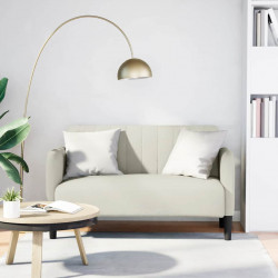 Sofa dwuosobowa kremowa 109 cm aksamitna