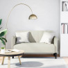 Sofa dwuosobowa kremowa 109 cm aksamitna