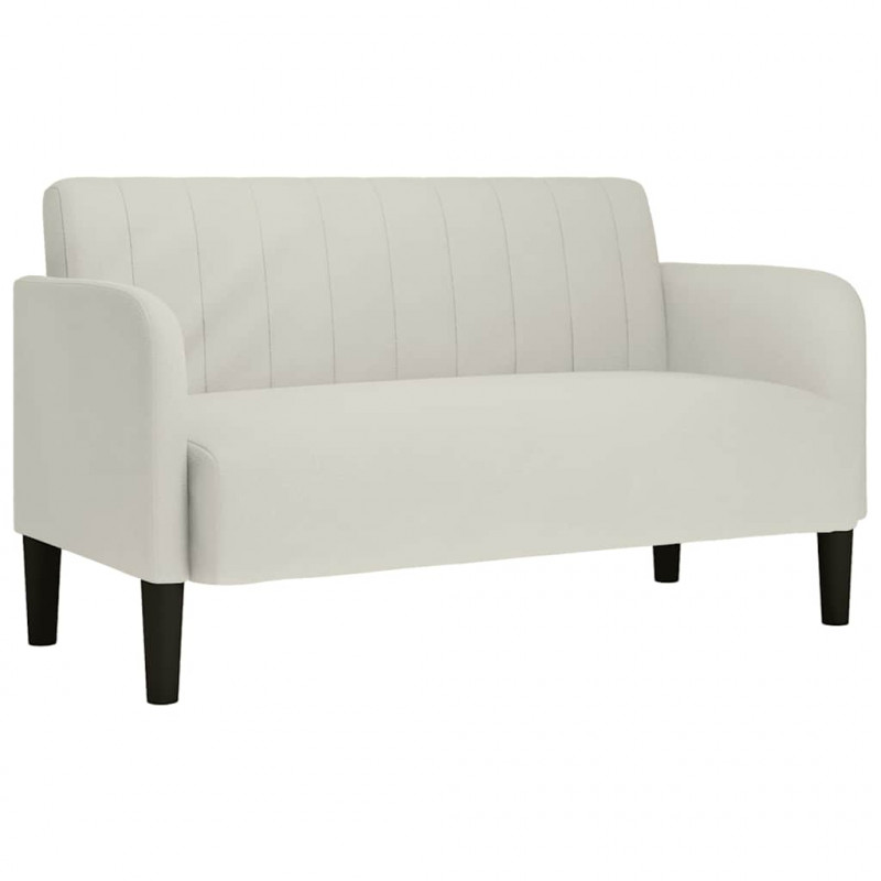 Sofa dwuosobowa kremowa 109 cm aksamitna