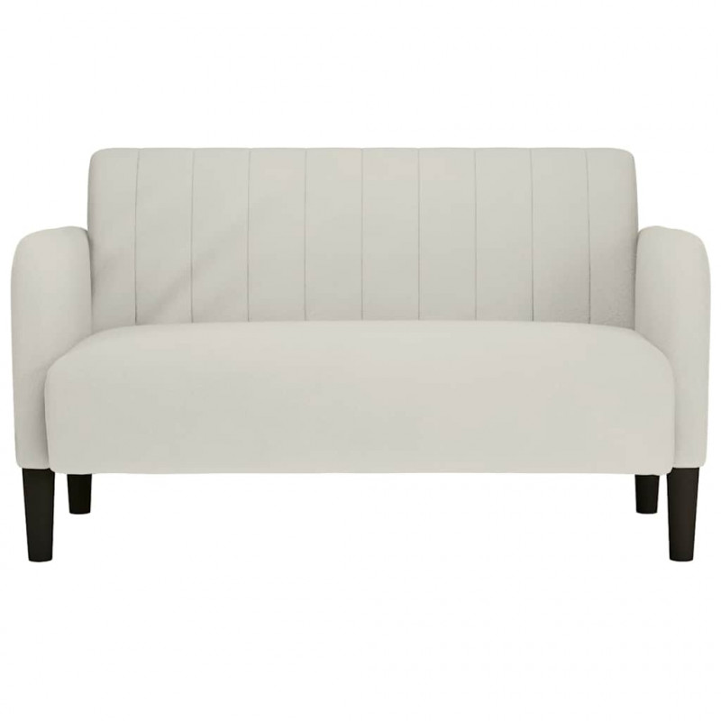 Sofa dwuosobowa kremowa 109 cm aksamitna