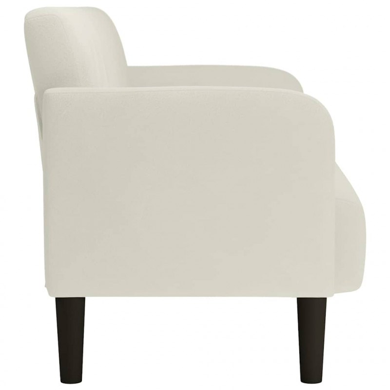 Sofa dwuosobowa kremowa 109 cm aksamitna