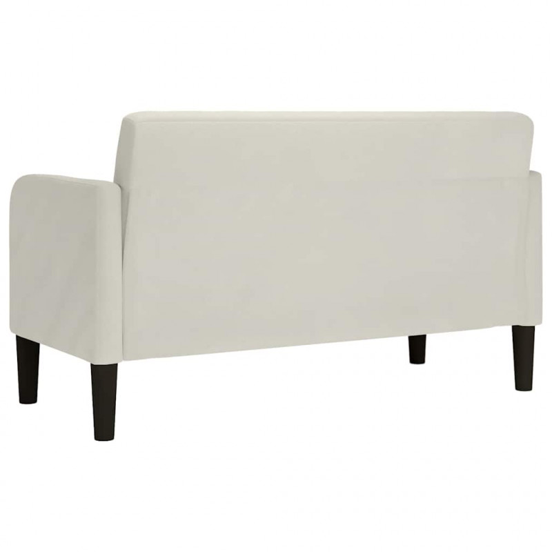 Sofa dwuosobowa kremowa 109 cm aksamitna