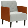 Sofa Fotel z Podłokietnikami Jasnoszary 55 cm Aksamit