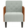 Sofa Fotel z Podłokietnikami Jasnoszary 55 cm Aksamit