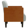 Sofa Fotel z Podłokietnikami Jasnoszary 55 cm Aksamit