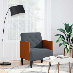 Sofa Fotel z Podłokietnikami Ciemnoszary 55 cm Aksamit