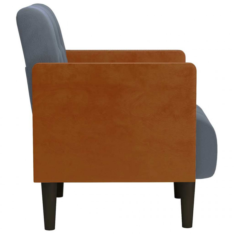 Sofa Fotel z Podłokietnikami Ciemnoszary 55 cm Aksamit