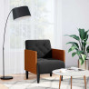 Sofa Fotel z Podłokietnikami Czarny 55 cm Aksamit