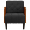 Sofa Fotel z Podłokietnikami Czarny 55 cm Aksamit
