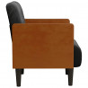 Sofa Fotel z Podłokietnikami Czarny 55 cm Aksamit