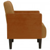 Sofa Fotel z Podłokietnikami Brązowy 55 cm Aksamit