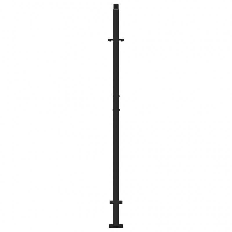 Brama ogrodowa czarna 100x150 cm stalowy wzór liścia
