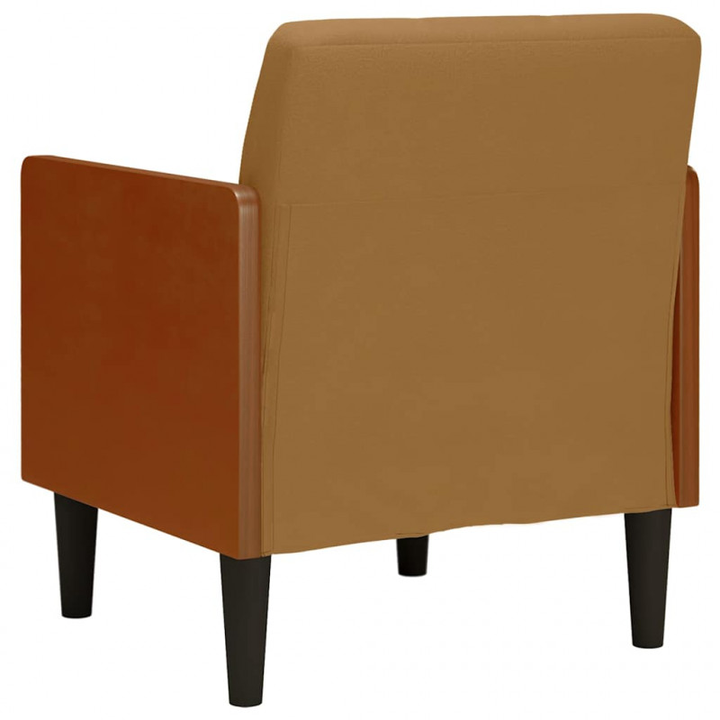 Sofa Fotel z Podłokietnikami Brązowy 55 cm Aksamit