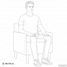Sofa Fotel z Podłokietnikami Brązowy 55 cm Aksamit