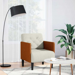 Sofa Fotel z Podłokietnikami Kremowy 55 cm Aksamit