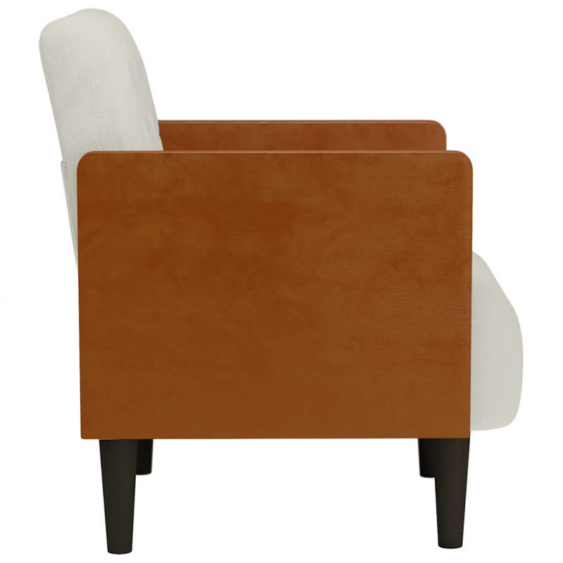 Sofa Fotel z Podłokietnikami Kremowy 55 cm Aksamit