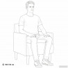 Sofa Fotel z Podłokietnikami Kremowy 55 cm Aksamit