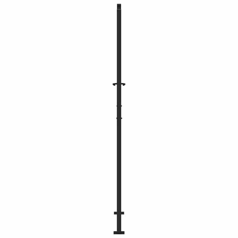 Brama ogrodowa czarna 100x200 cm stalowy wzór liścia