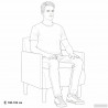 Sofa Fotel z Podłokietnikami 55 cm Len