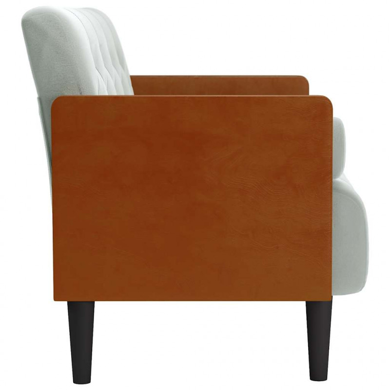 Sofa dwuosobowa z poduszkami wałkowymi Jasnoszara 110 cm