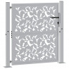 Brama ogrodowa 100x100 cm Stal nierdzewna Wzór liścia