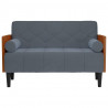 Sofa dwuosobowa z poduszkami wałkowymi Ciemnoszara 110 cm