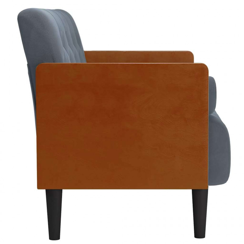 Sofa dwuosobowa z poduszkami wałkowymi Ciemnoszara 110 cm