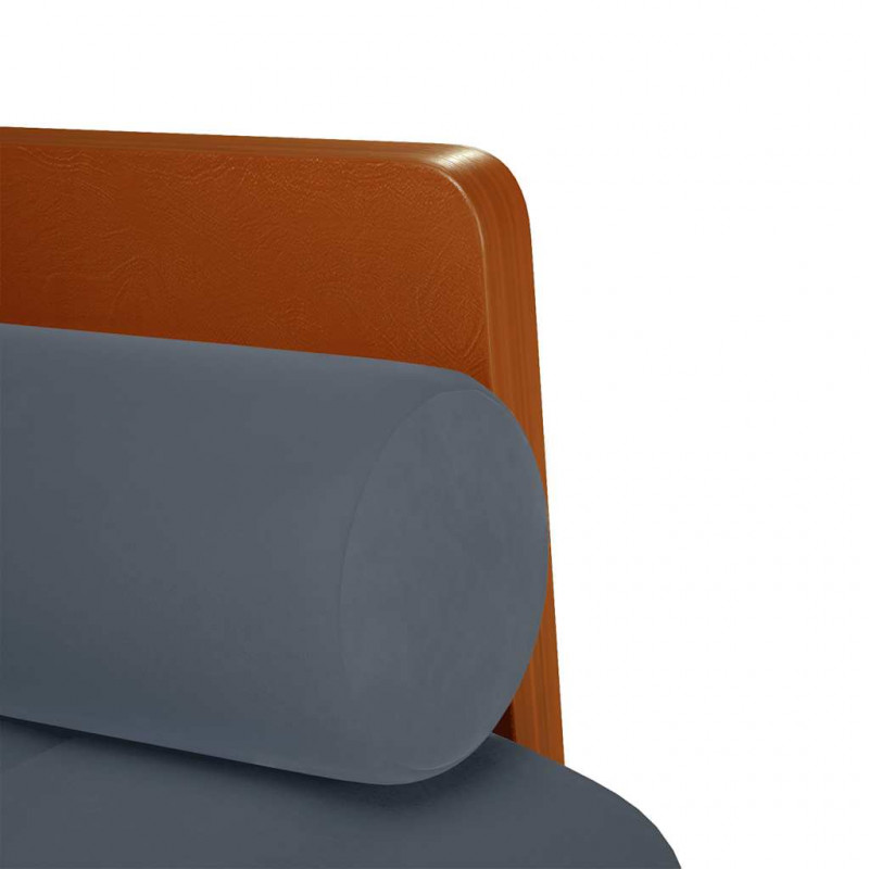 Sofa dwuosobowa z poduszkami wałkowymi Ciemnoszara 110 cm
