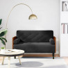 Sofa dwuosobowa z poduszkami wałkowymi Czarna 110 cm Aksamit