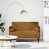 Sofa dwuosobowa z poduszkami wałkowymi Brązowa 110 cm Aksamit