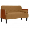 Sofa dwuosobowa z poduszkami wałkowymi Brązowa 110 cm Aksamit