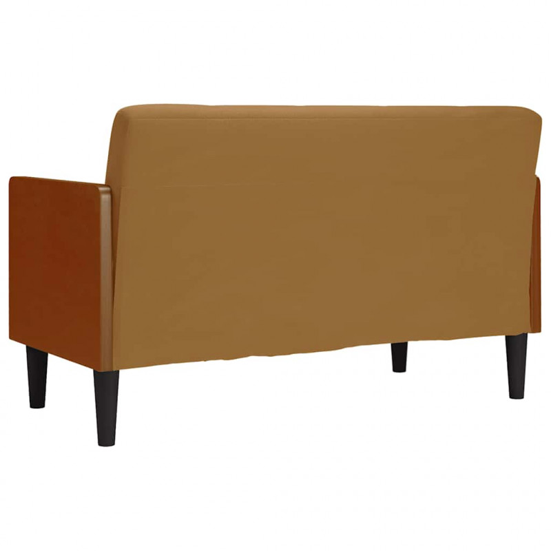 Sofa dwuosobowa z poduszkami wałkowymi Brązowa 110 cm Aksamit