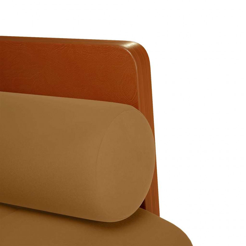 Sofa dwuosobowa z poduszkami wałkowymi Brązowa 110 cm Aksamit