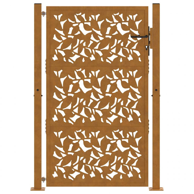 Brama ogrodowa 100x150 cm Stal nierdzewna Wzór liścia