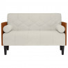 Sofa dwuosobowa z poduszkami w kolorze kremowym 110 cm