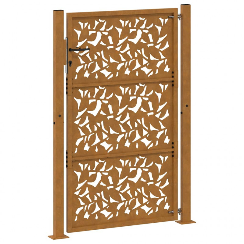 Brama ogrodowa 100x150 cm Stal nierdzewna Wzór liścia